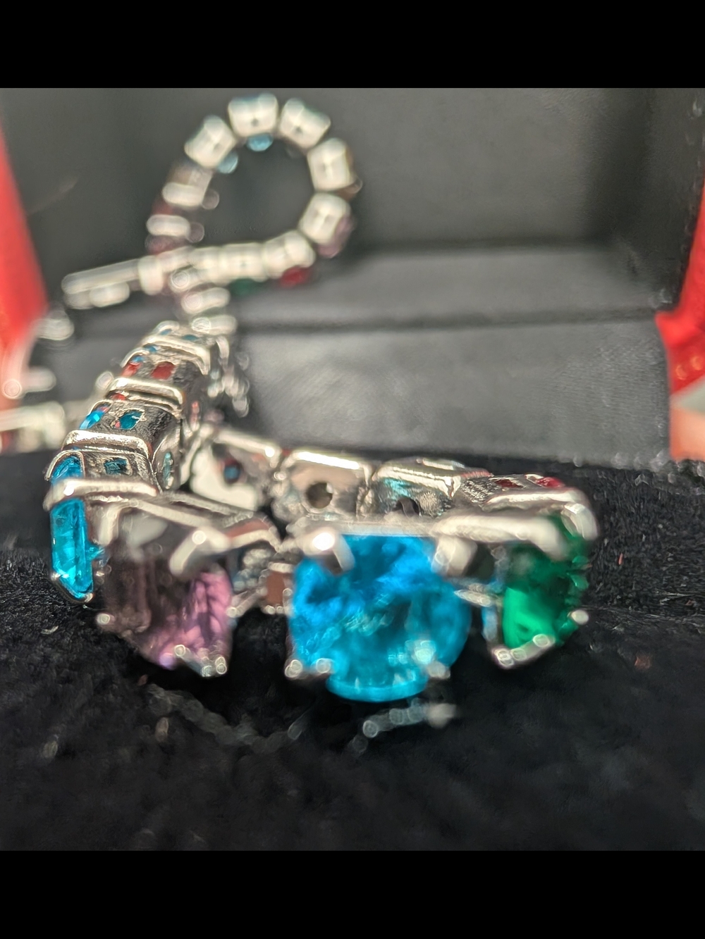 ๐ 2 (Two) - 7" Multicolor Rainbow Glass Crystal Tennis Bracelets ๐ - Picture 6 of 16